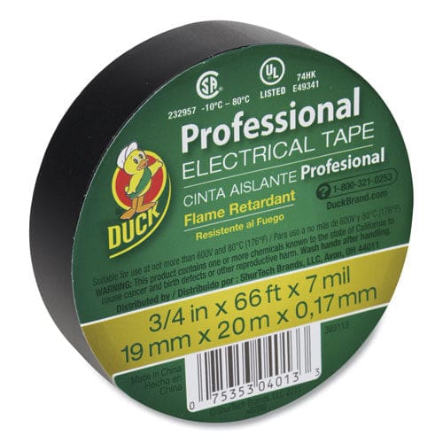 Duck Pro Electrical Tape 1 Core 0.75 X 66 Ft Black - Office - Duck®