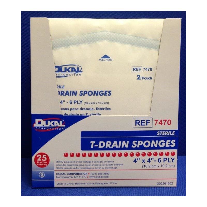 DUKAL Drain Sponge 4 X 4 6Ply Str 2’S TR25 (Pack of 3) - Wound Care >> Basic Wound Care >> Gauze and Sponges - DUKAL