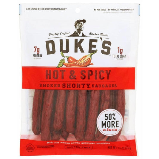 DUKES DUKES Sausage Hot Spicey Smoked, 7.5 oz