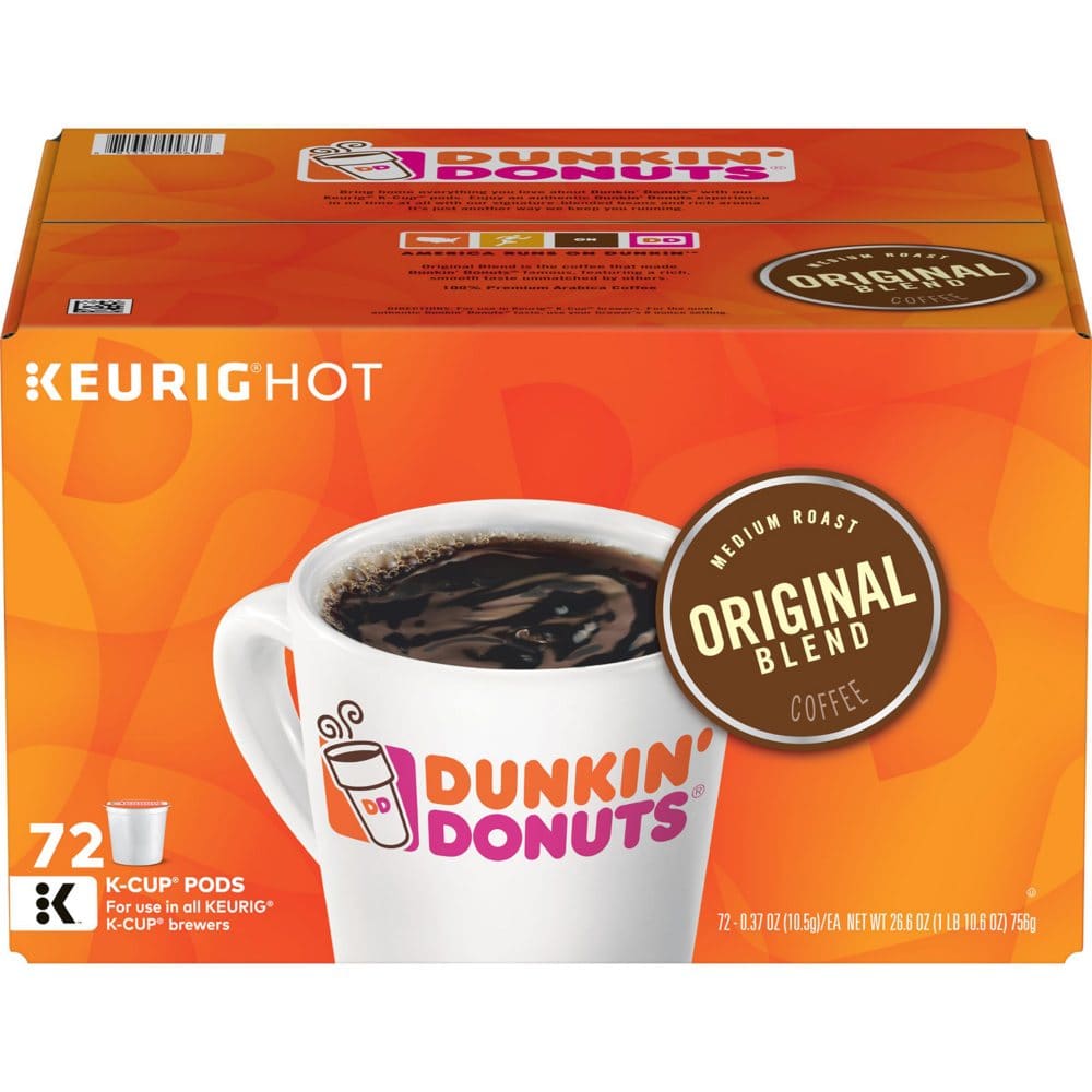 Dunkin’ Donuts Original Blend K-Cups Medium Roast (72 ct.) - Coffee Tea & Cocoa - Dunkin’ Donuts