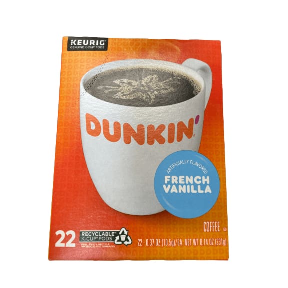 Dunkin’ Dunkin’ French Vanilla Artificially Flavored Coffee, 22 K-Cup Pods for Keurig Coffee Makers