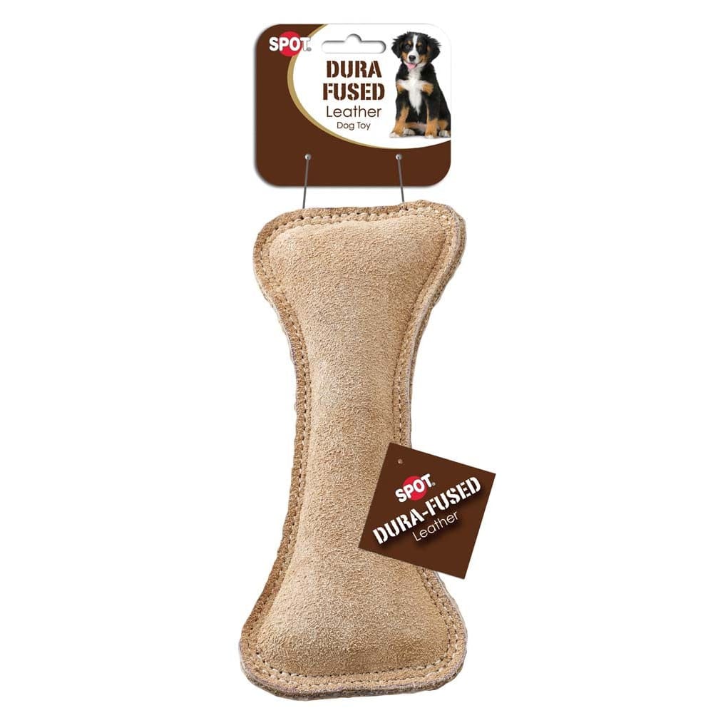 Dura-Fused Leather Bone Dog Toy Brown 7 in - Pet Supplies - Dura-Fused