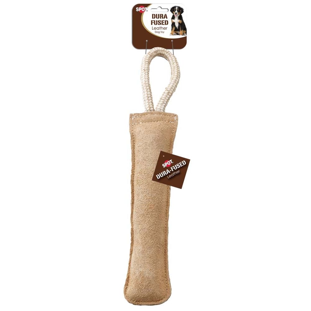 Dura-Fused Leather Retriever Dog Toy Brown White 15 in - Pet Supplies - Dura-Fused
