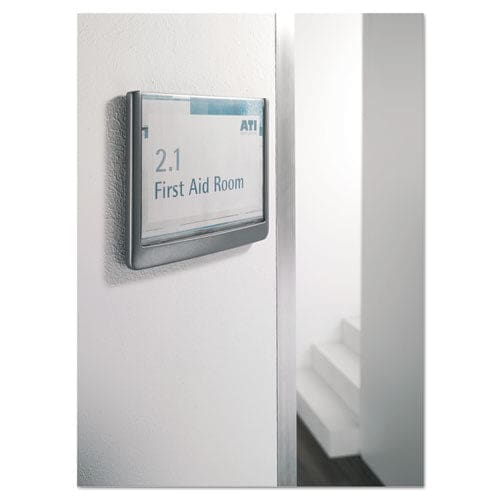 Durable Click Sign Holder For Interior Walls 6.75 X 0.63 X 5.13 Gray - Office - Durable®