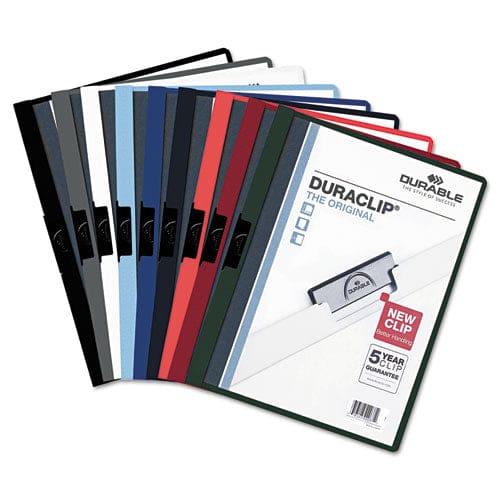 Durable Duraclip Report Cover Clip Fastener 8.5 X 11 Clear/black 5/pack - School Supplies - Durable®