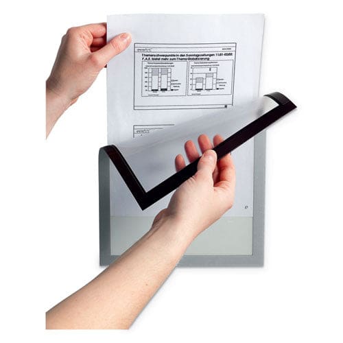 Durable Duraframe Magnetic Sign Holder 5.5 X 8.5 Black Frame 2/pack - Office - Durable®