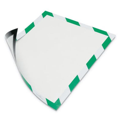 Durable Duraframe Security Magnetic Sign Holder 8.5 X 11 Green/white Frame 2/pack - Office - Durable®