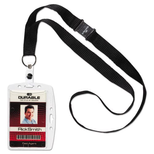 Durable Id/security Card Holder Set Vertical/horizontal Lanyard Clear 10/pack - Office - Durable®