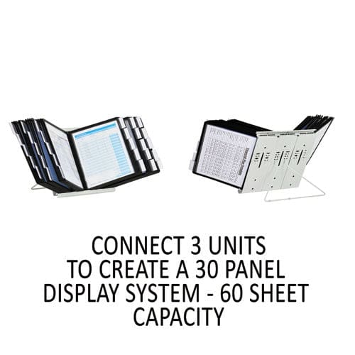 Durable Instaview Expandable Desktop Reference System 10 Panels Black Borders - Office - Durable®