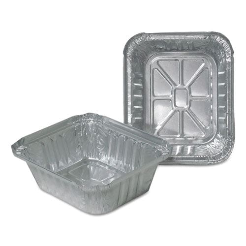 Durable Packaging Aluminum Closeable Containers 1 Lb Oblong 5.75 X 4.88 X 1.81 Silver 1,000/carton - Food Service - Durable Packaging