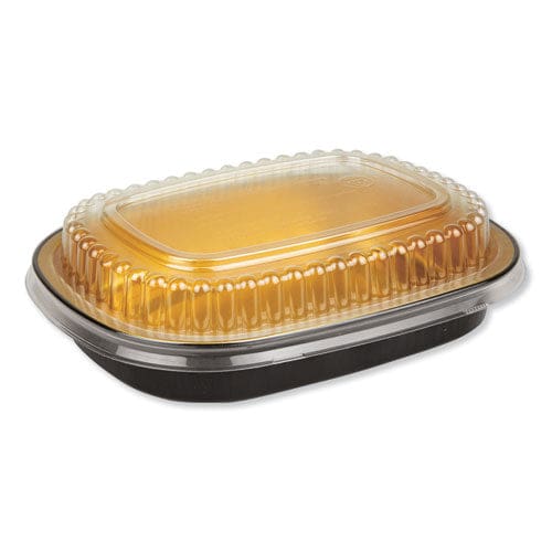 Durable Packaging Aluminum Closeable Containers 23 Oz 6.25 X 1.25 X 4.38 Black/gold 100/carton - Food Service - Durable Packaging