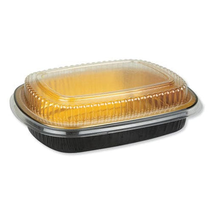 Durable Packaging Aluminum Closeable Containers 47 Oz 9.75 X 1.75 X 7.75 Black/gold 50/carton - Food Service - Durable Packaging