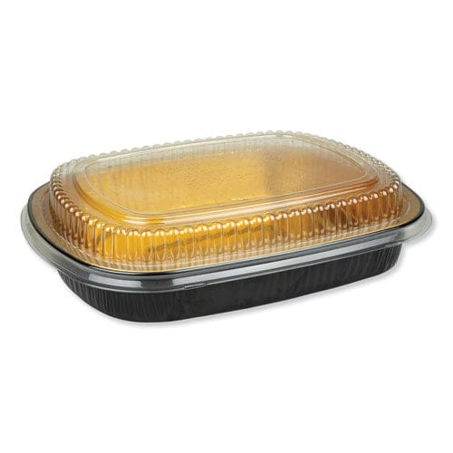 Durable Packaging Aluminum Closeable Containers 63 Oz 11.25 X 1.75 X 8.88 Black/gold 50/carton - Food Service - Durable Packaging