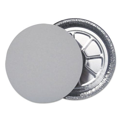 Durable Packaging Aluminum Round Containers With Board Lid 9 Diameter X 1.94h Silver 250/carton - Food Service - Durable Packaging