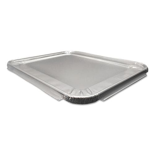Durable Packaging Aluminum Steam Table Lids Fits Half-size Pan 10.56 X 13 X 0.63 100/carton - Food Service - Durable Packaging