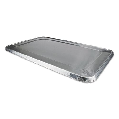 Durable Packaging Aluminum Steam Table Lids Fits Rolled Edge Full-size Pan 12.88 X 20.81 X 0.63 50/carton - Food Service - Durable Packaging