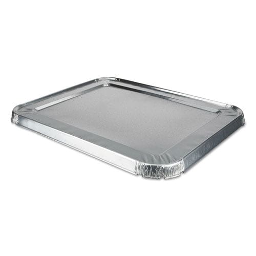 Durable Packaging Aluminum Steam Table Lids Fits Rolled Edge Half-size Pan 10.56 X 13 X 0.63 100/carton - Food Service - Durable Packaging