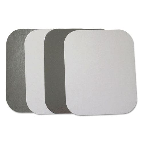 Durable Packaging Flat Board Lids For 2.25 Lb Oblong Pans Silver Paper 500 /carton - Food Service - Durable Packaging