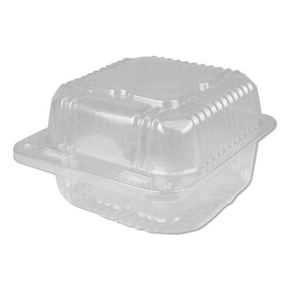 Durable Packaging Plastic Clear Hinged Containers 21 Oz 5.63 X 5.63 X 3.25 Clear 500/carton - Food Service - Durable Packaging