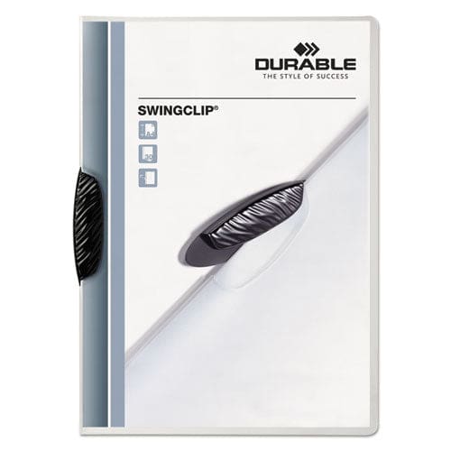 Durable Swingclip Clear Report Cover Swing Clip 8.5 X 11 Black Clip 25/box - School Supplies - Durable®