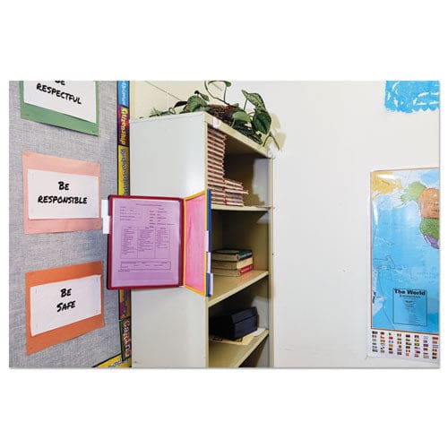 Durable Vario Magnetic Wall Reference System 5 Panels 10 Pockets Assorted Borders - Office - Durable®