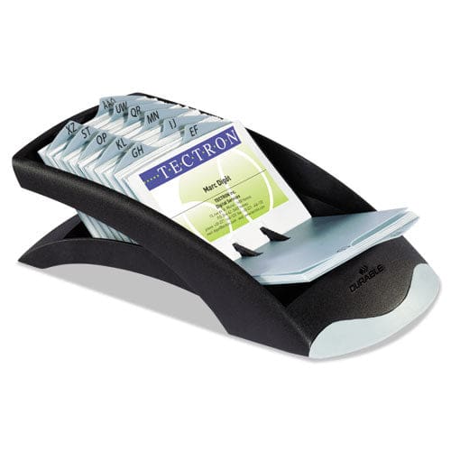 Durable Visifix Desk Business Card File Holds 200 2.88 X 4.13 Cards 5 X 9.31 X 3.56 Plastic Graphite/black - Office - Durable®