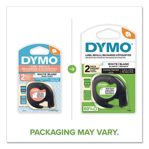 DYMO Letratag Paper Label Tape Cassettes 0.5 X 13 Ft White 2/pack - Technology - DYMO®