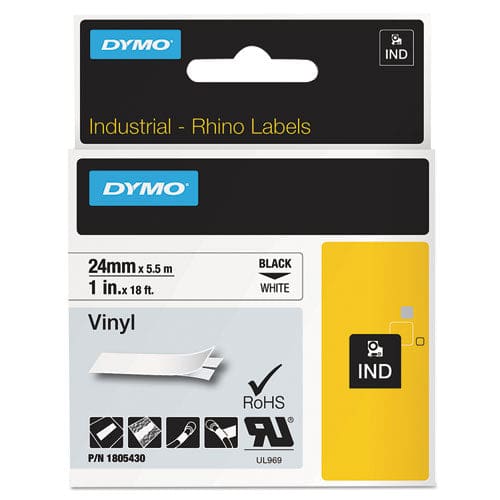 DYMO Rhino Permanent Vinyl Industrial Label Tape 1 X 18 Ft White/black Print - Technology - DYMO®