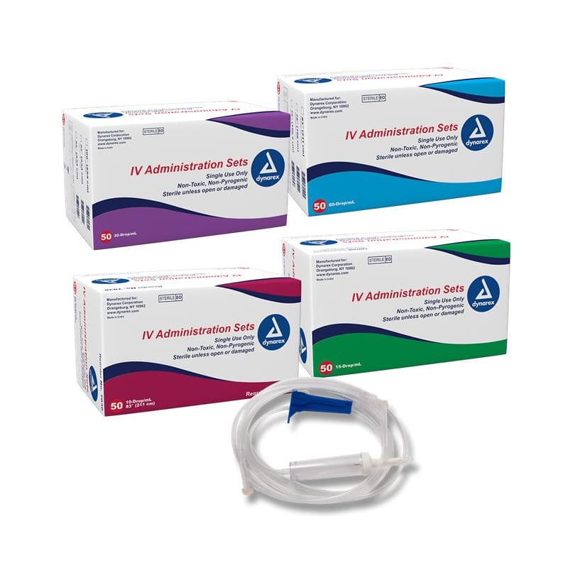 Dynarex Iv Admin Set 10Drp 83In 1 Injection Site (Pack of 6) - IV Therapy >> Administration Sets - Dynarex