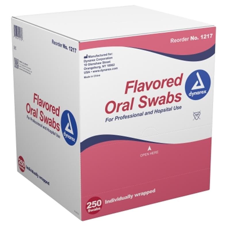 Dynarex Oral Swabsticks Flavored With Dentrifice Box of 250 - Personal Care >> Oral Care - Dynarex