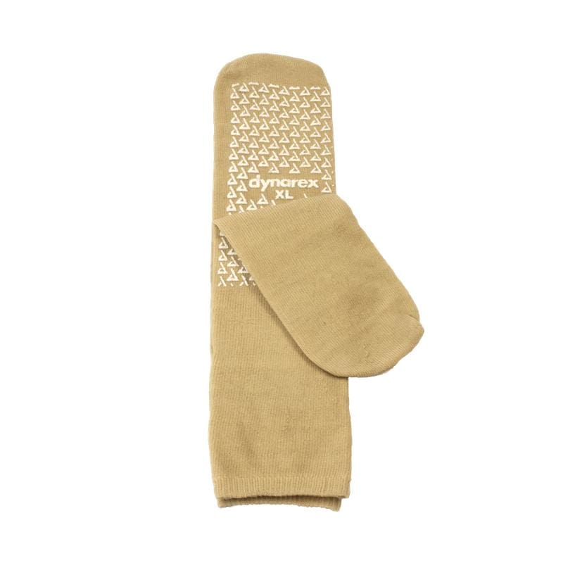 Dynarex Slipper Sock X-Large Single-Sided Beige Pair (Pack of 6) - Apparel >> Stockings and Socks - Dynarex