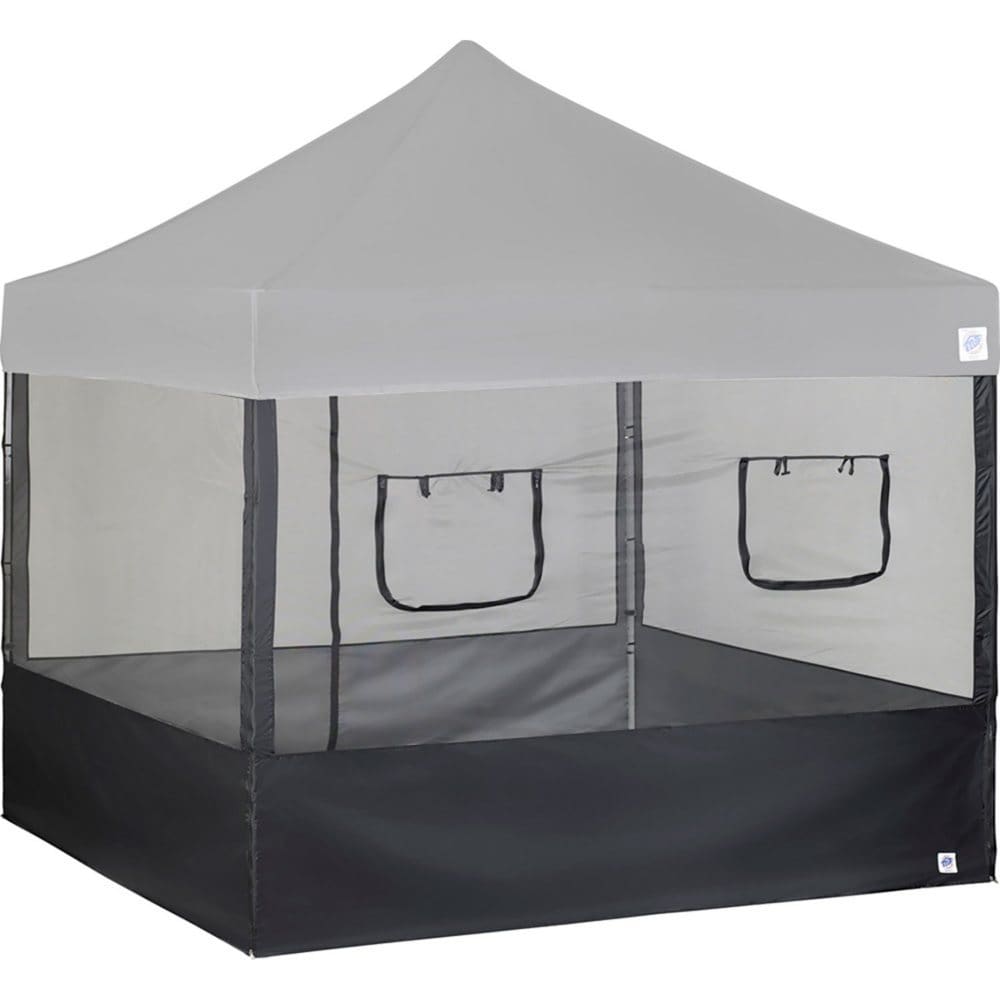 E-Z UP Food Booth Side Wall Wrap-Around Set of 4 Walls 10’ x 10’ Black - Outdoor Canopy Tents - E-Z