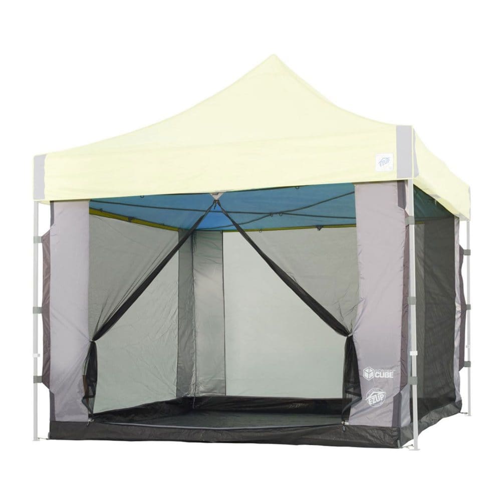E-Z UP Screen Cube 6 10’x10’ Straight Leg with Carry Bag (Gray) - Outdoor Canopy Tents - E-Z