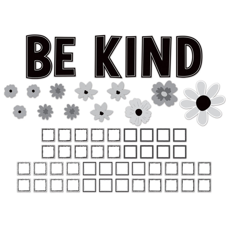 Black And White Floral Be Kind Bbs (Pack of 3)