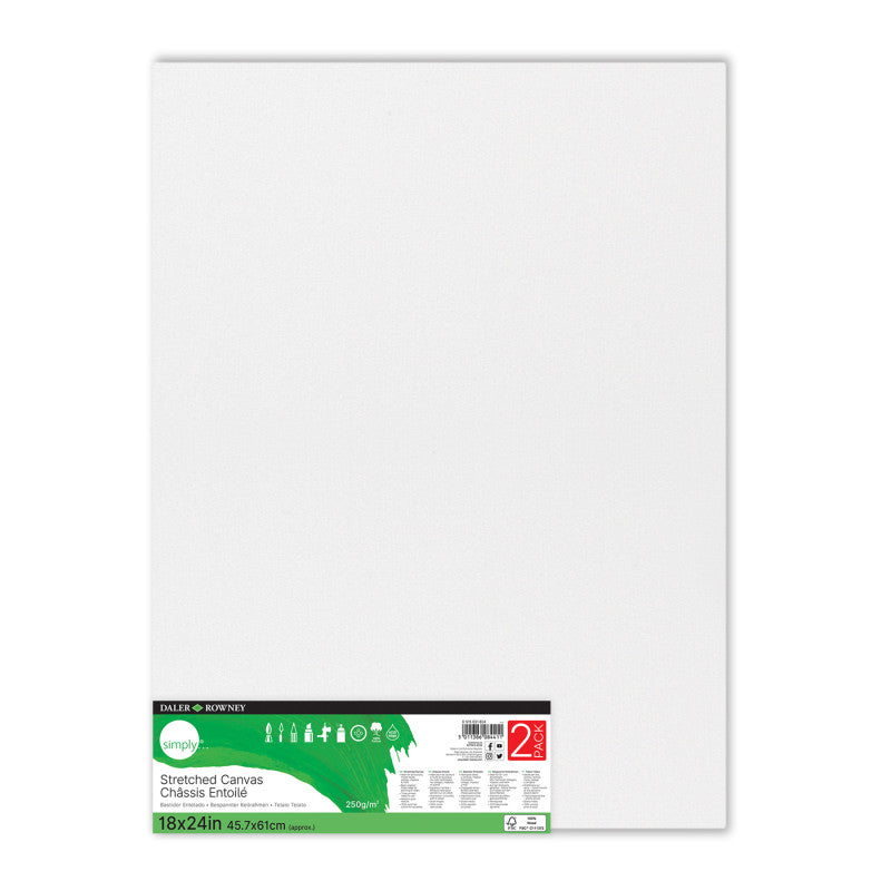 2Ct 18X24 Simply Stretched Canvas (Pack of 2)