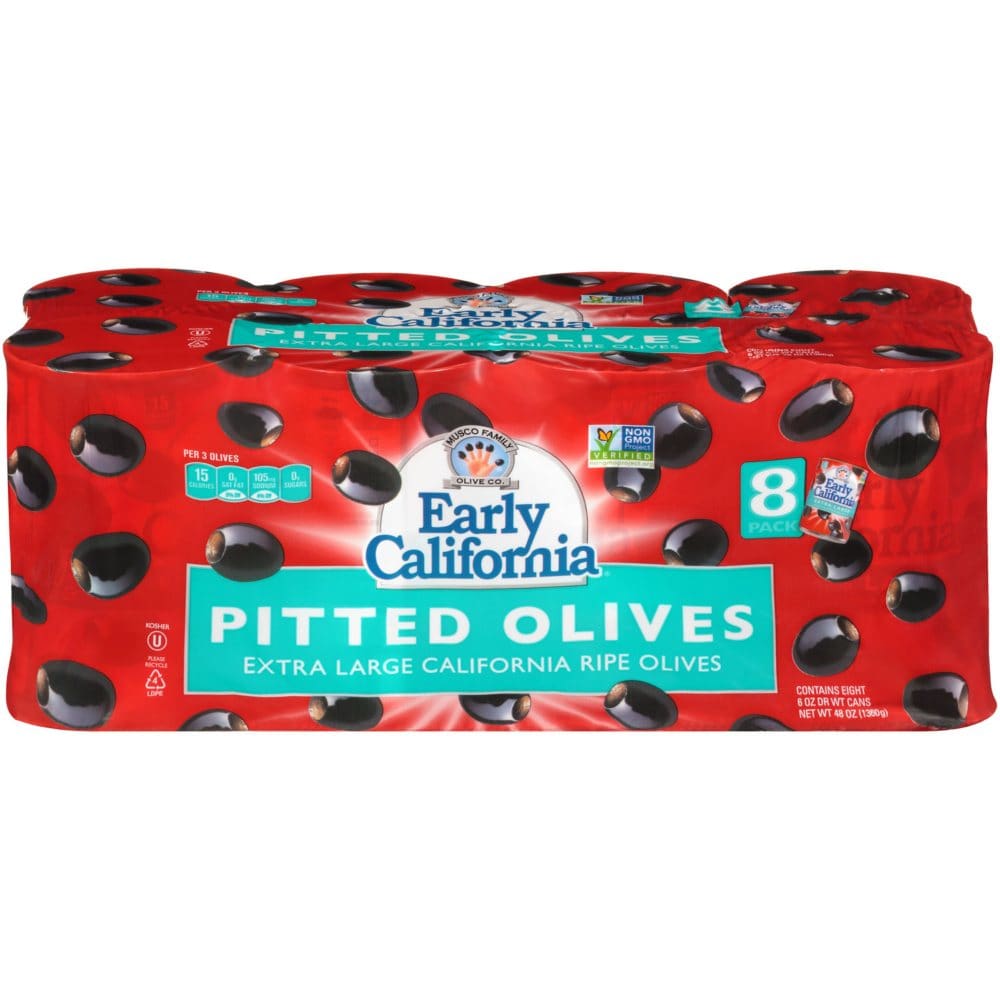 Early California Extra-Large Pitted Olives (6 oz. 8 pk.) - Condiments Oils & Sauces - Early California