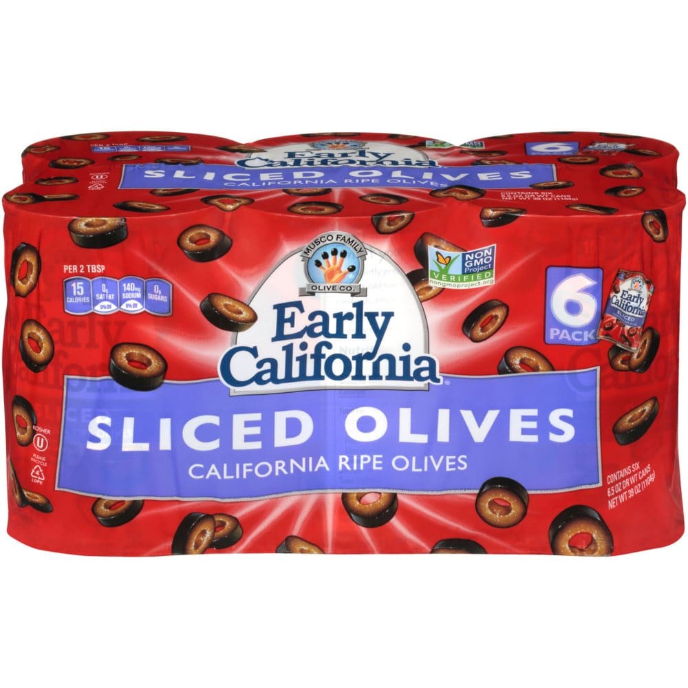 Early California Sliced Olives (6.5 oz. 6 pk.) - Condiments Oils & Sauces - Early California