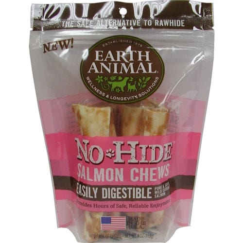 Earth Animal No Hide Salmon Chews Dog Treats; Medium 2Pack - Pet Supplies - Earth Animal
