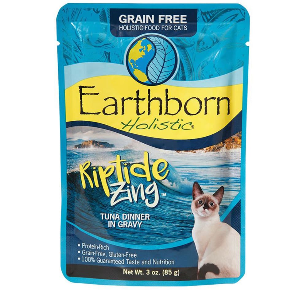 Earthborn Cat Grain-Free Riptide Zing Tuna Dinner in Gravy Pouch 3oz. (Case of 24) - Pet Supplies - Earthborn
