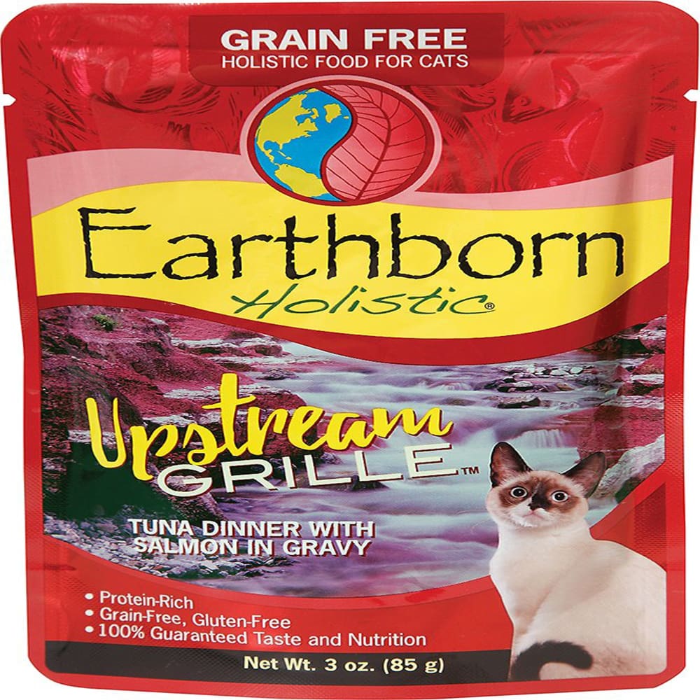 Earthborn Cat Grain-Free Upstream Grille Tuna Dinner with Salmon in Gravy Pouch 3oz. (Case of 24) - Pet Supplies - Earthborn