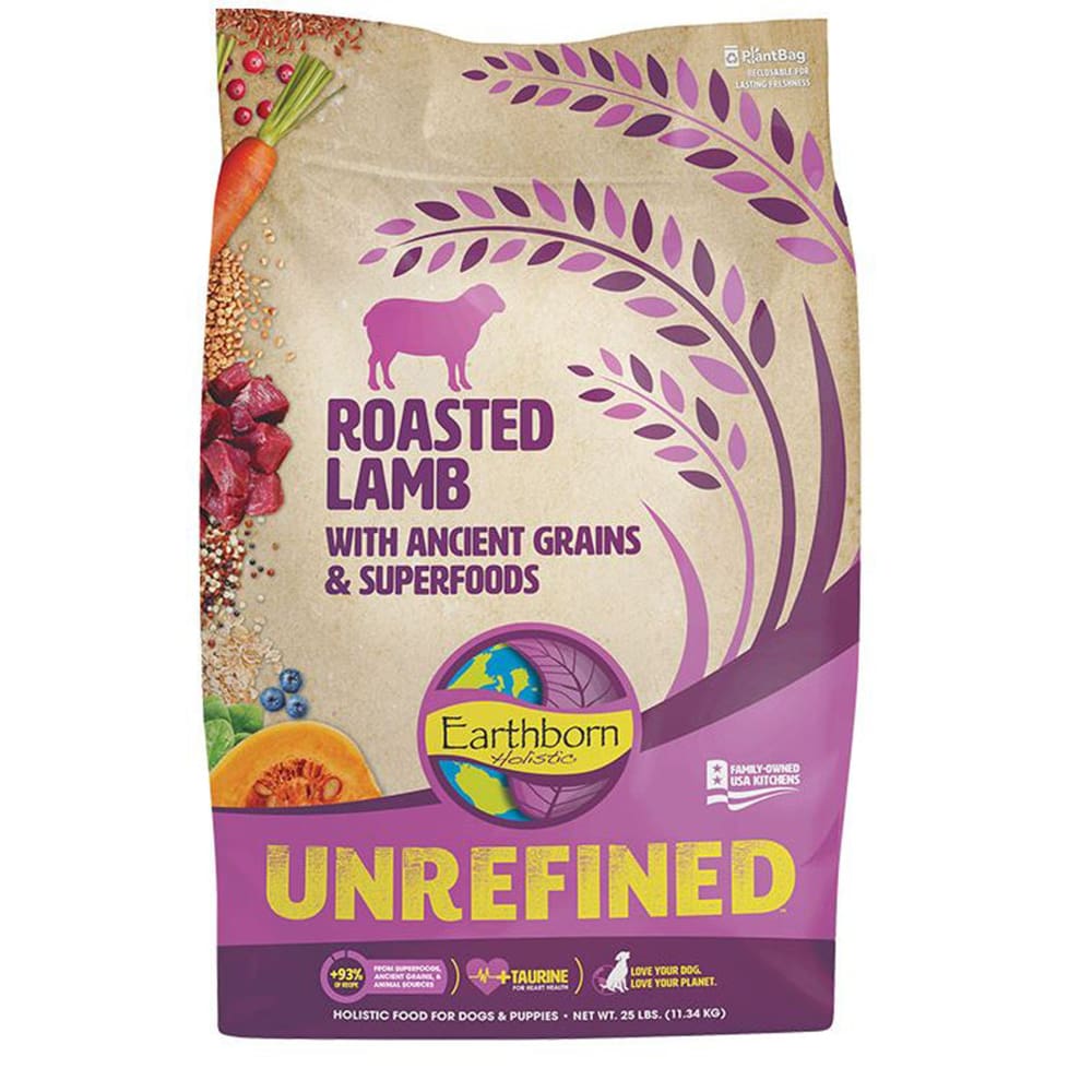 Earthborn Dog Unrefined Roasted Lamb with Ancient Grains 4lbs. - Pet Supplies - Earthborn