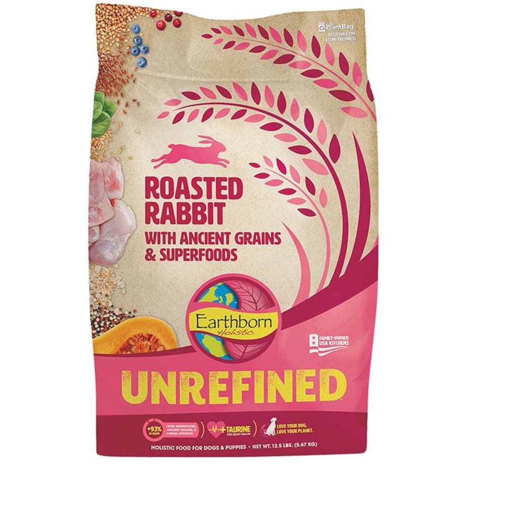 Earthborn Dog Unrefined Roasted Rabbit with Ancient Grains 12.5lbs. - Pet Supplies - Earthborn