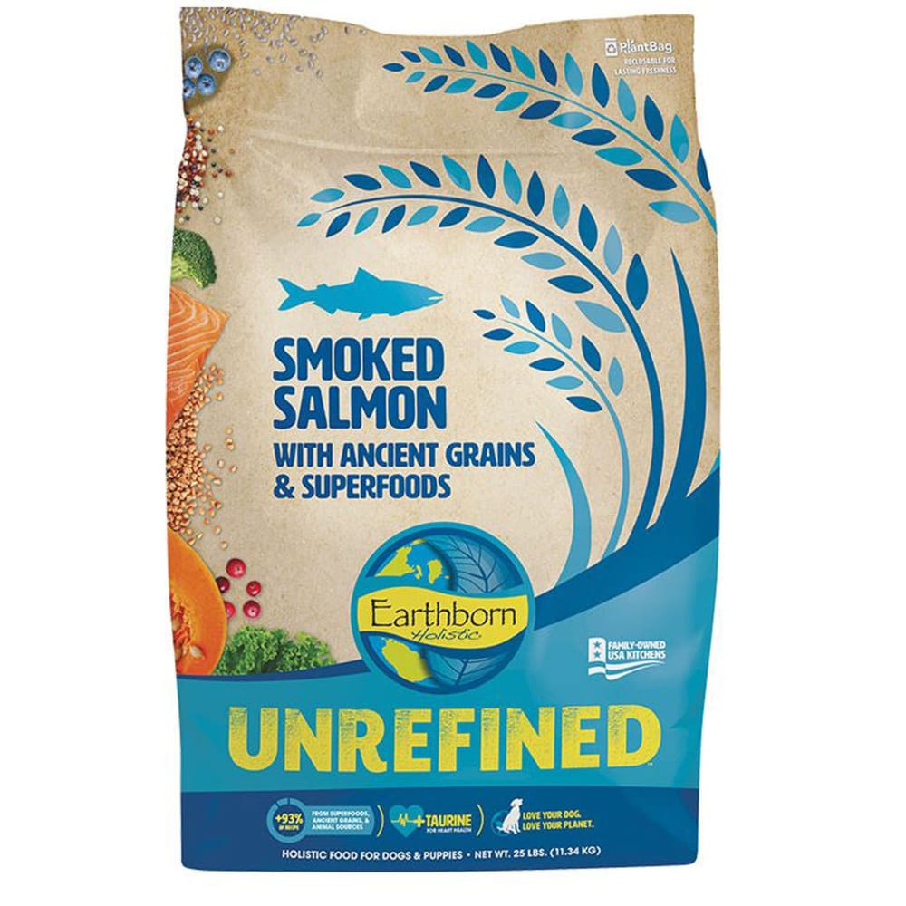 Earthborn Dog Unrefined Smoked Salmon with Ancient Grains 25lbs. - Pet Supplies - Earthborn