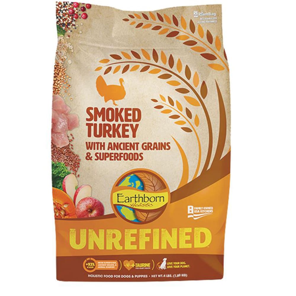 Earthborn Dog Unrefined Smoked Turkey with Ancient Grains 4lbs. - Pet Supplies - Earthborn