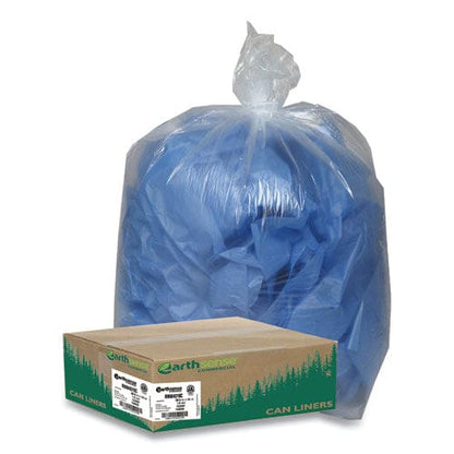 Earthsense Commercial Linear Low Density Clear Recycled Can Liners 23 Gal 1.25 Mil 28.5 X 43 Clear 150/carton - Janitorial & Sanitation -