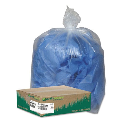 Earthsense Commercial Linear Low Density Clear Recycled Can Liners 45 Gal 1.5 Mil 40 X 46 Clear 10 Bags/roll 10 Rolls/carton - Janitorial &