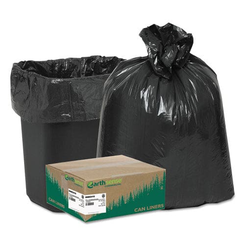 Earthsense Commercial Linear Low Density Recycled Can Liners 10 Gal 0.85 Mil 24 X 23 Black 25 Bags/roll 20 Rolls/carton - Janitorial &