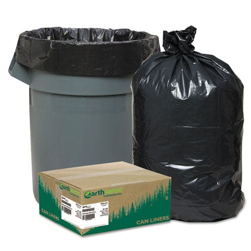 Earthsense Commercial Linear Low Density Recycled Can Liners 60 Gal 1.65 Mil 38 X 58 Black 10 Bags/roll 10 Rolls/carton - Janitorial &