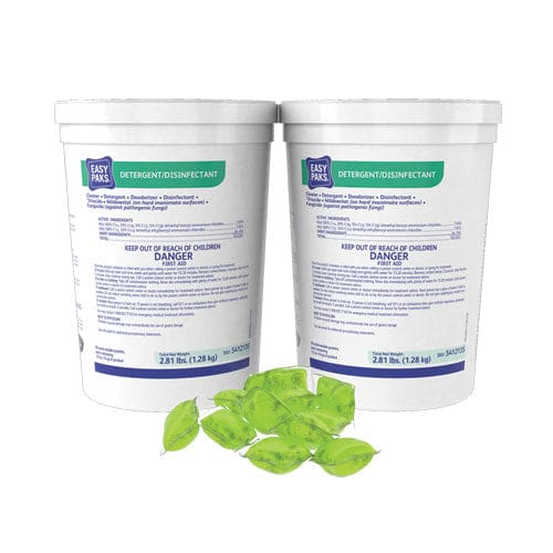 Easy Paks Detergent/disinfectant Lemon Scent 0.5 Oz Packet 90/tub 2 Tubs/carton - School Supplies - Easy Paks®