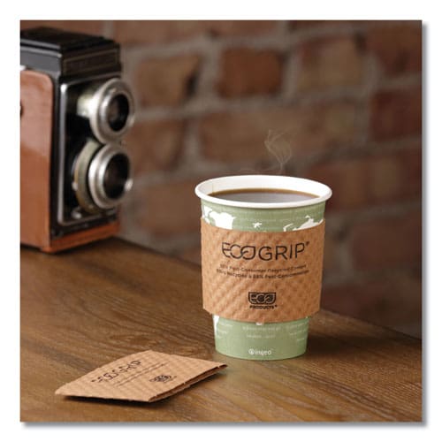 Eco-Products Ecogrip Hot Cup Sleeves - Renewable And Compostable Fits 12 16 20 24 Oz Cups Kraft 1,300/carton - Food Service - Eco-Products®